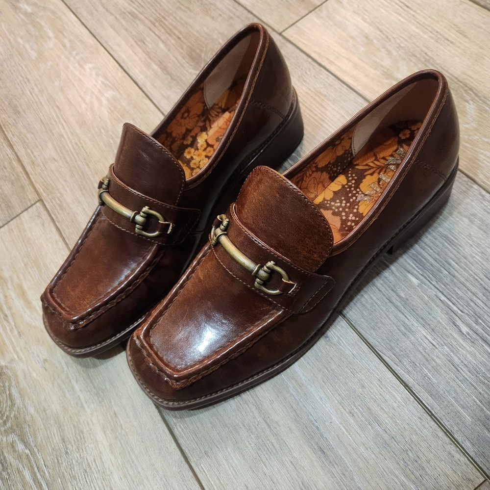 Korks Womans Florence Brown Leather Loafers Size 11